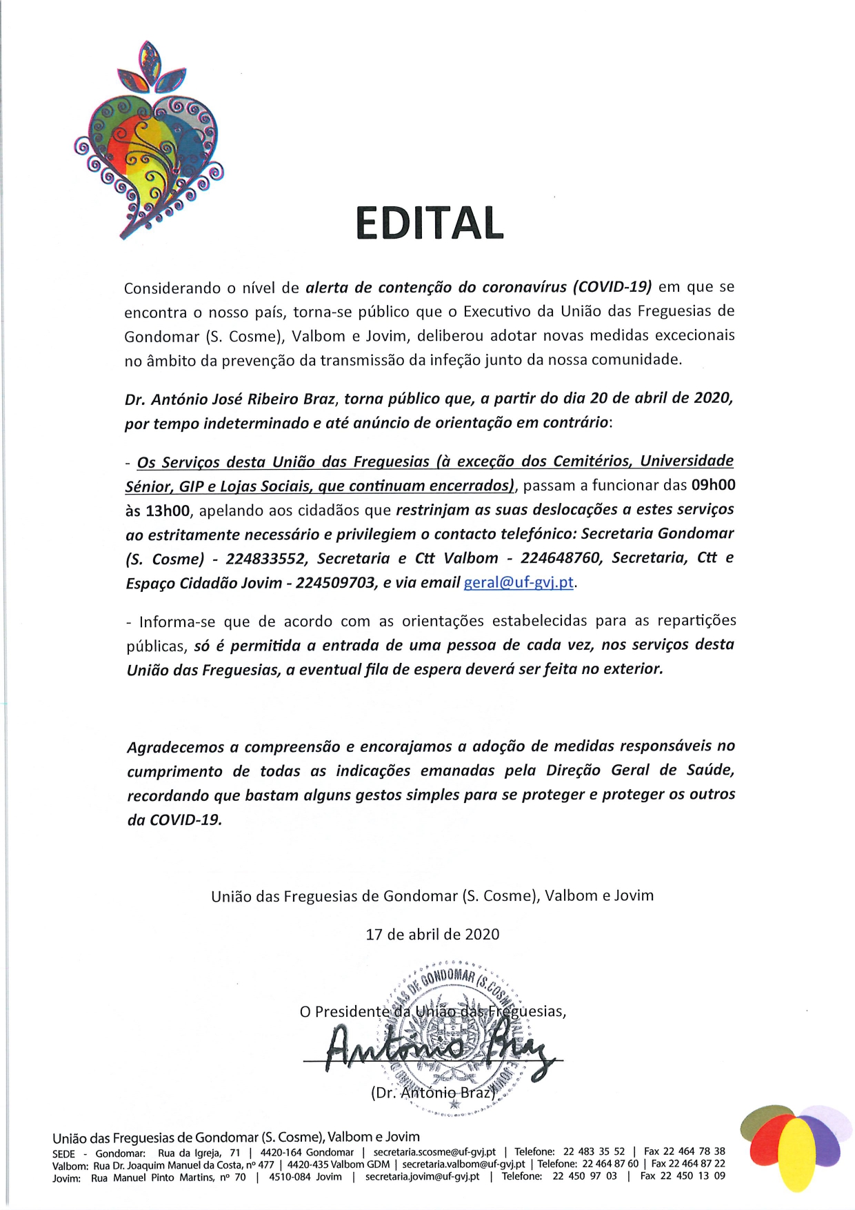Edital Aviso de Abertura das Secretarias CTT e Espaco Cidadao
